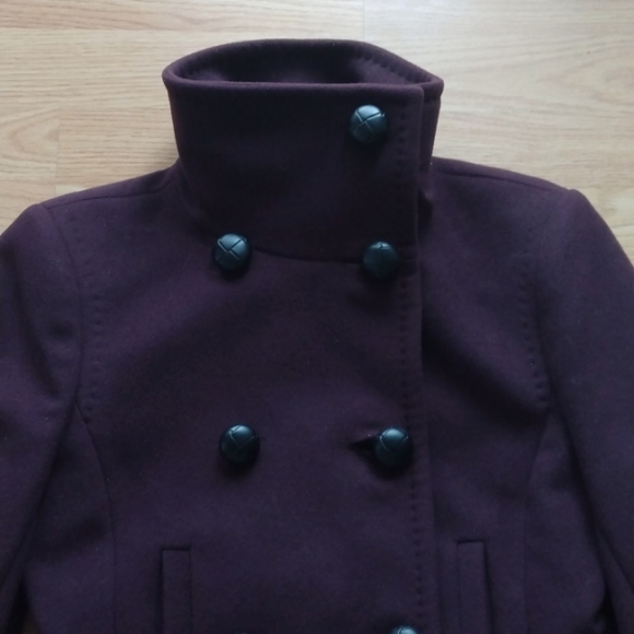 Aritzia Babaton Howell Pea Coat in Plum | Size Small - Picture 2 of 9